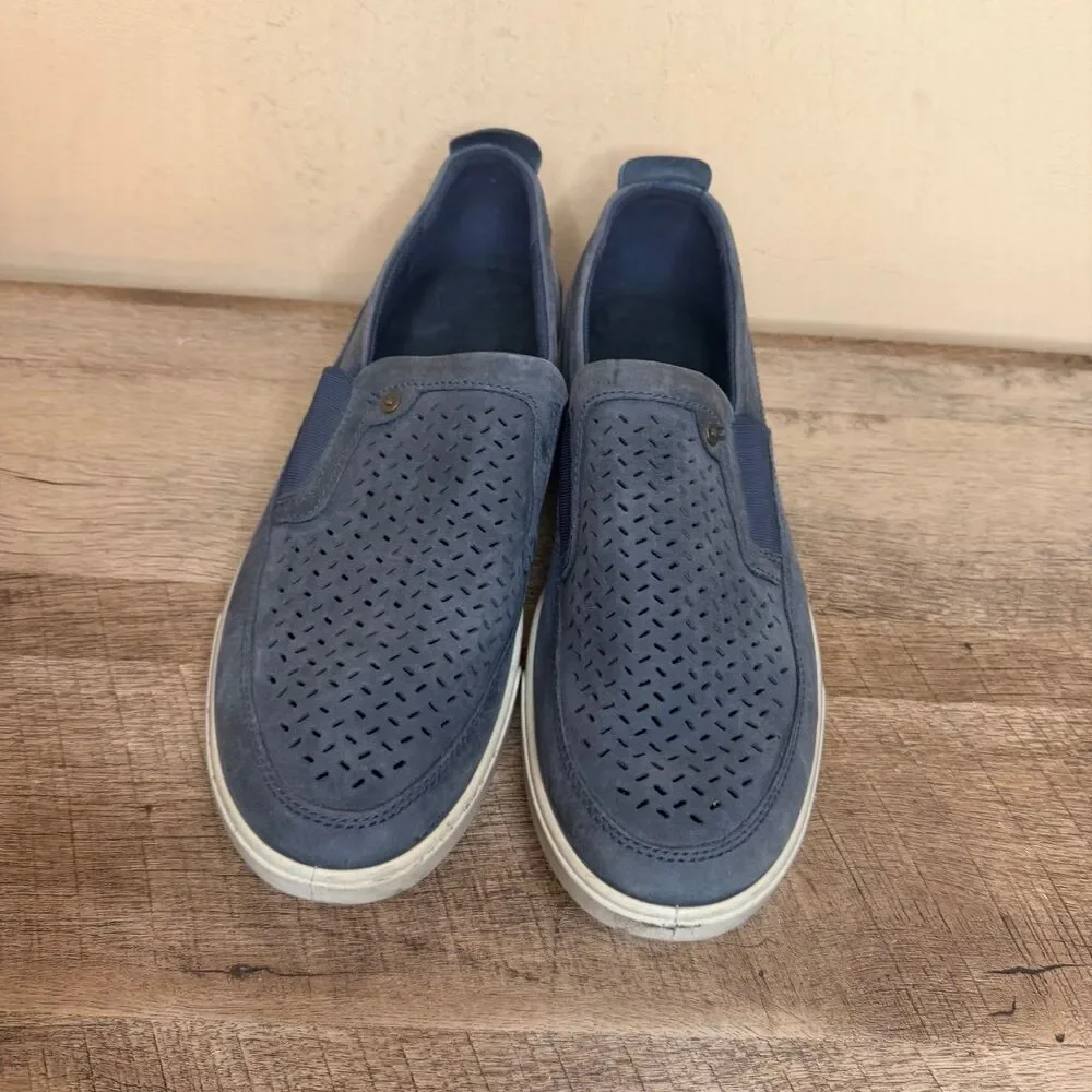 blue leather ECCO Collin Perforated Slip-On shoes men’s size 10